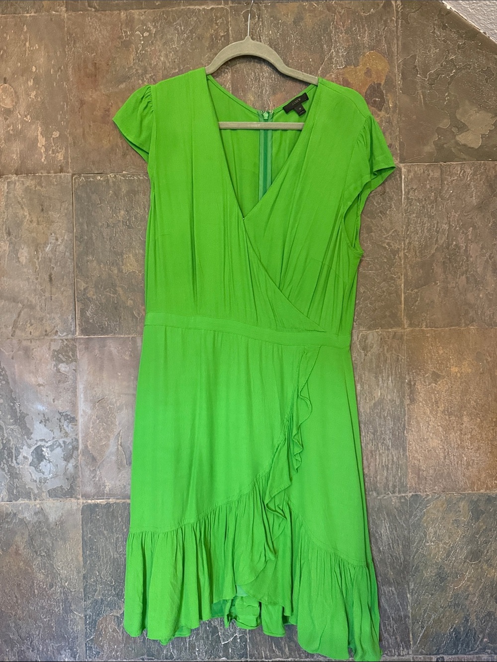 J.Crew Green Wrap-Style Women’s Dress
